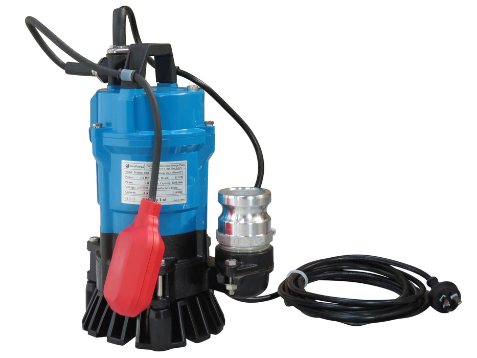 2" Reid Drainvac 400 Semi-Vortex Drainage Submersible Pump - Float Switch Included