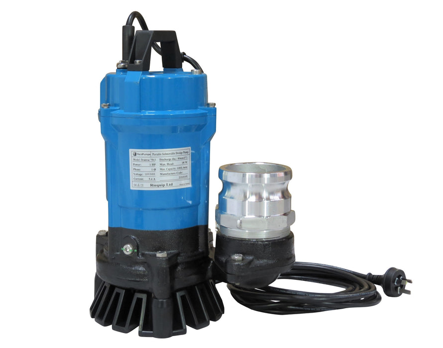 3" Reid Drainvac 750-3 Semi-Vortex Drainage Submersible Pump - No Float Switch