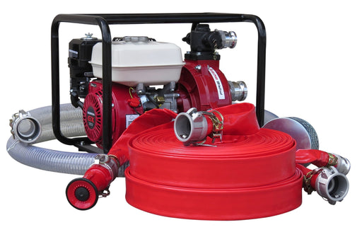 1½" Fire Fighter Honda Powered Pump + Hose Kit 100m, Firefighter - P1009GKF - Riequip NZ