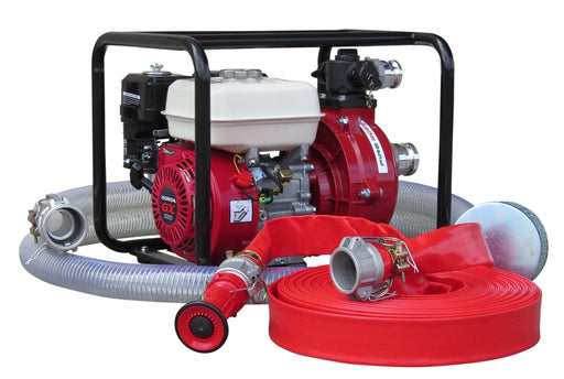 1½" Fire Fighter Honda Powered Pump + Hose Kit 30m - P1009GK - Riequip NZ