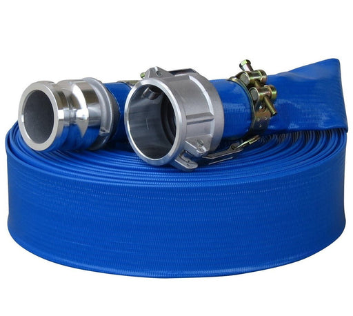 1½" Rhino Blue Layflat Hose 30M + Camlocks - HF2302F - Riequip NZ