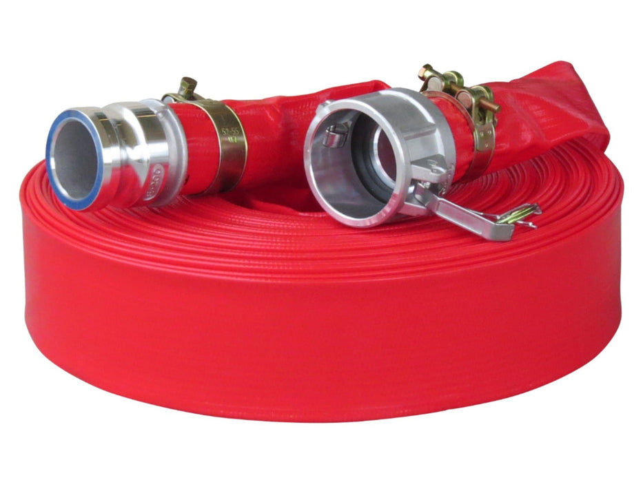 3" Rhino Red Layflat Hose 30M + Camlocks - HF2338F - Riequip NZ