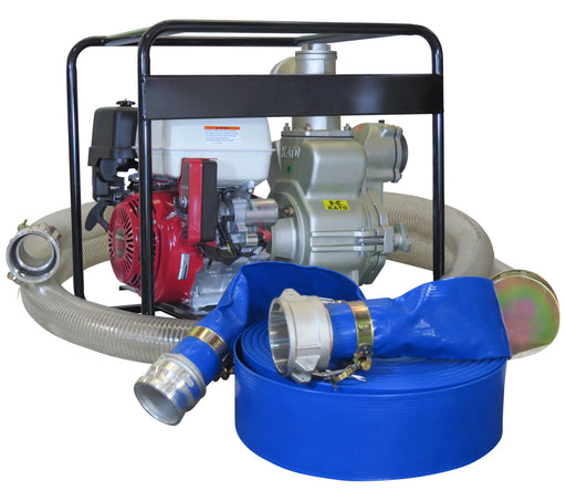 4" Kato Honda Powered Trash Pump HD El. St + Hose Kit - P2133GK - Riequip NZ