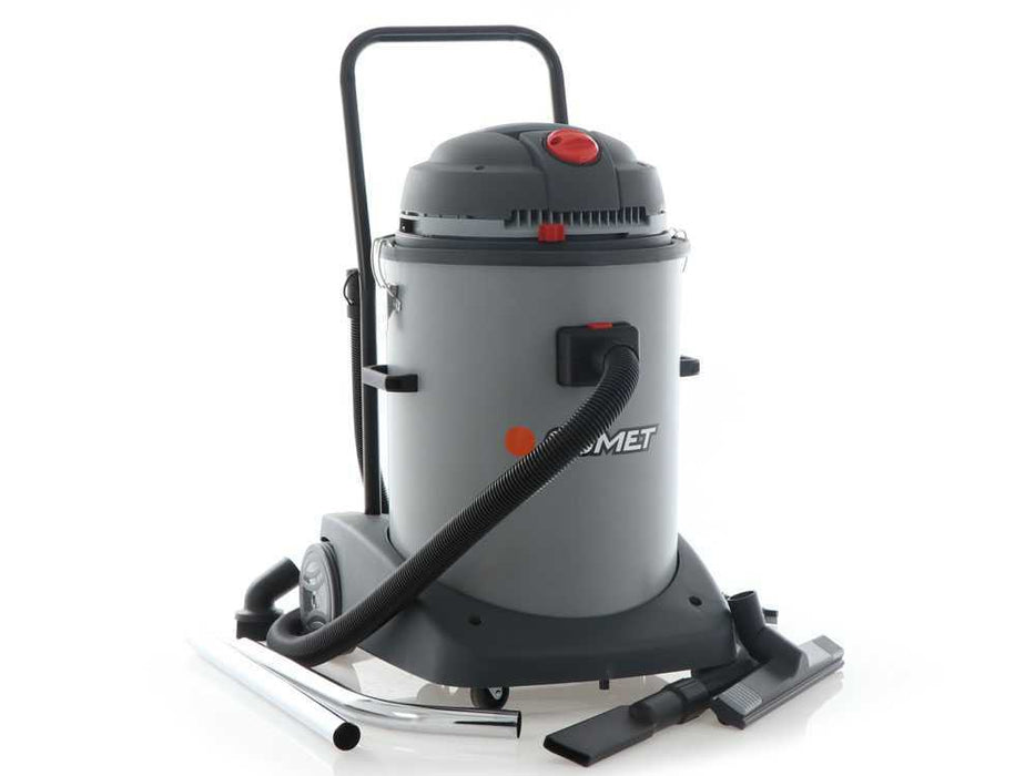 professional wet and dry vacuum cleaner featuring two powerful motors, a large 78L plastic tank