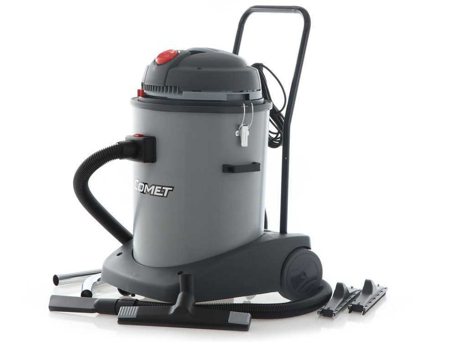 professional wet and dry vacuum cleaner featuring two powerful motors, a large 78L plastic tank