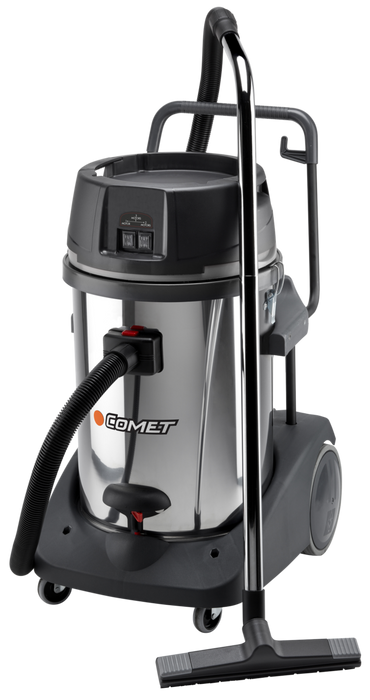 Professional Wet & Dry vacuum cleaner; 3 silenced two stages motor; Suction system with by-pass cooling; Stainless steel tank