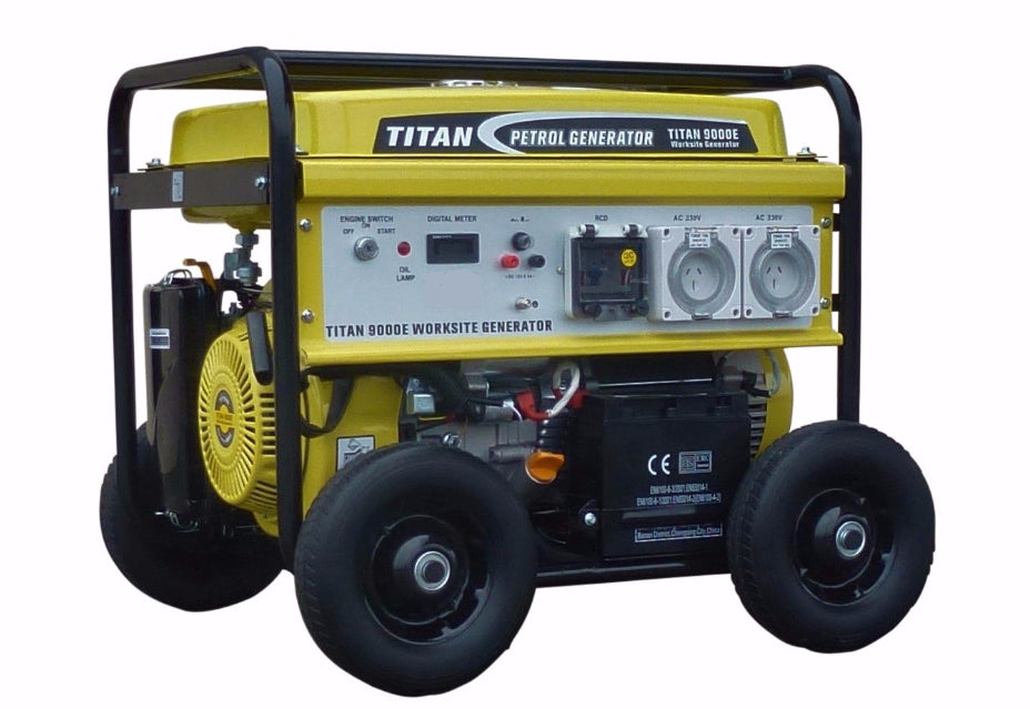 Titan 10000E 8.4kW Petrol Generator WORKSITE RCD