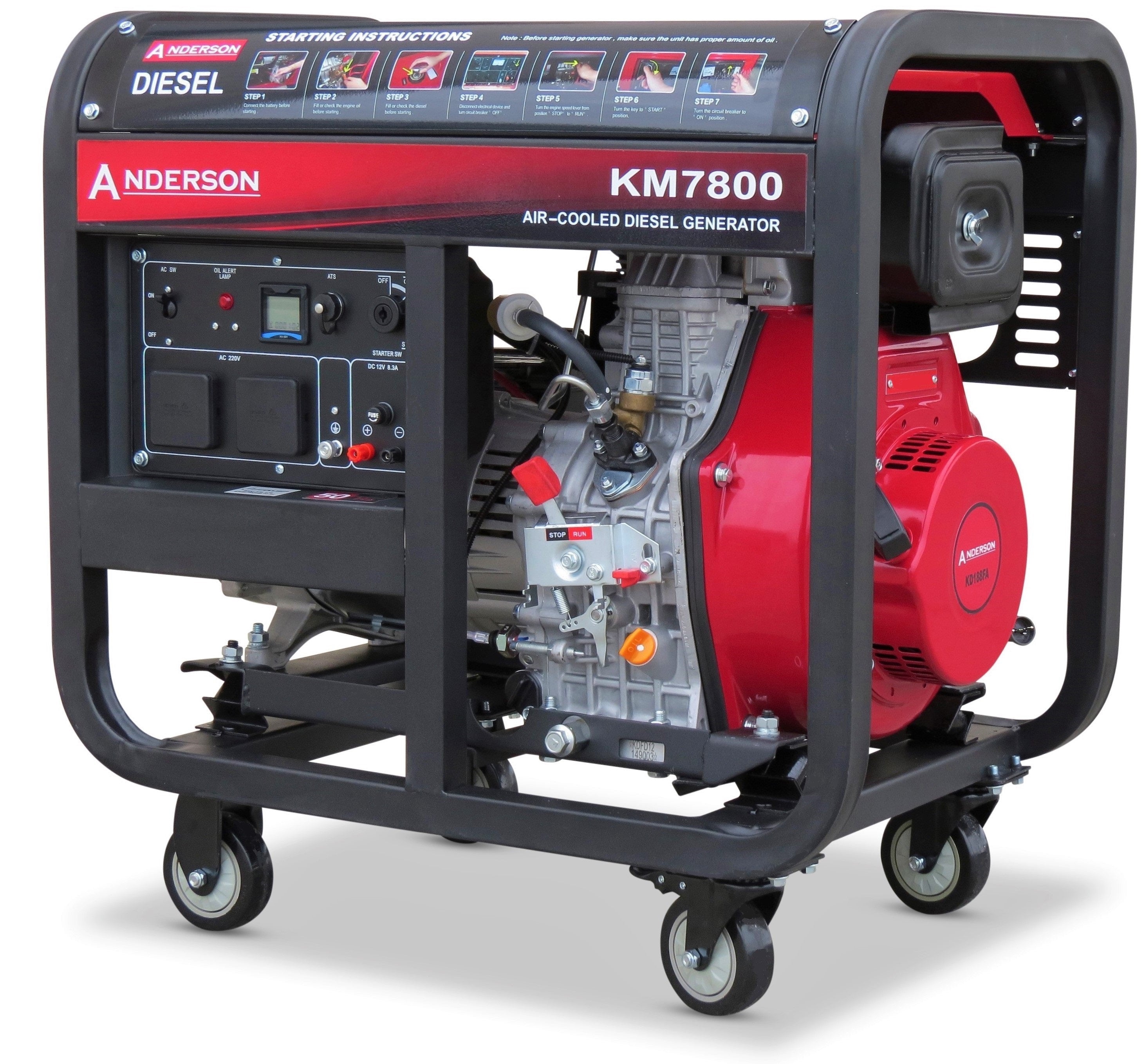 Anderson 6.5kW Diesel Generator Electric Start | Riequip NZ