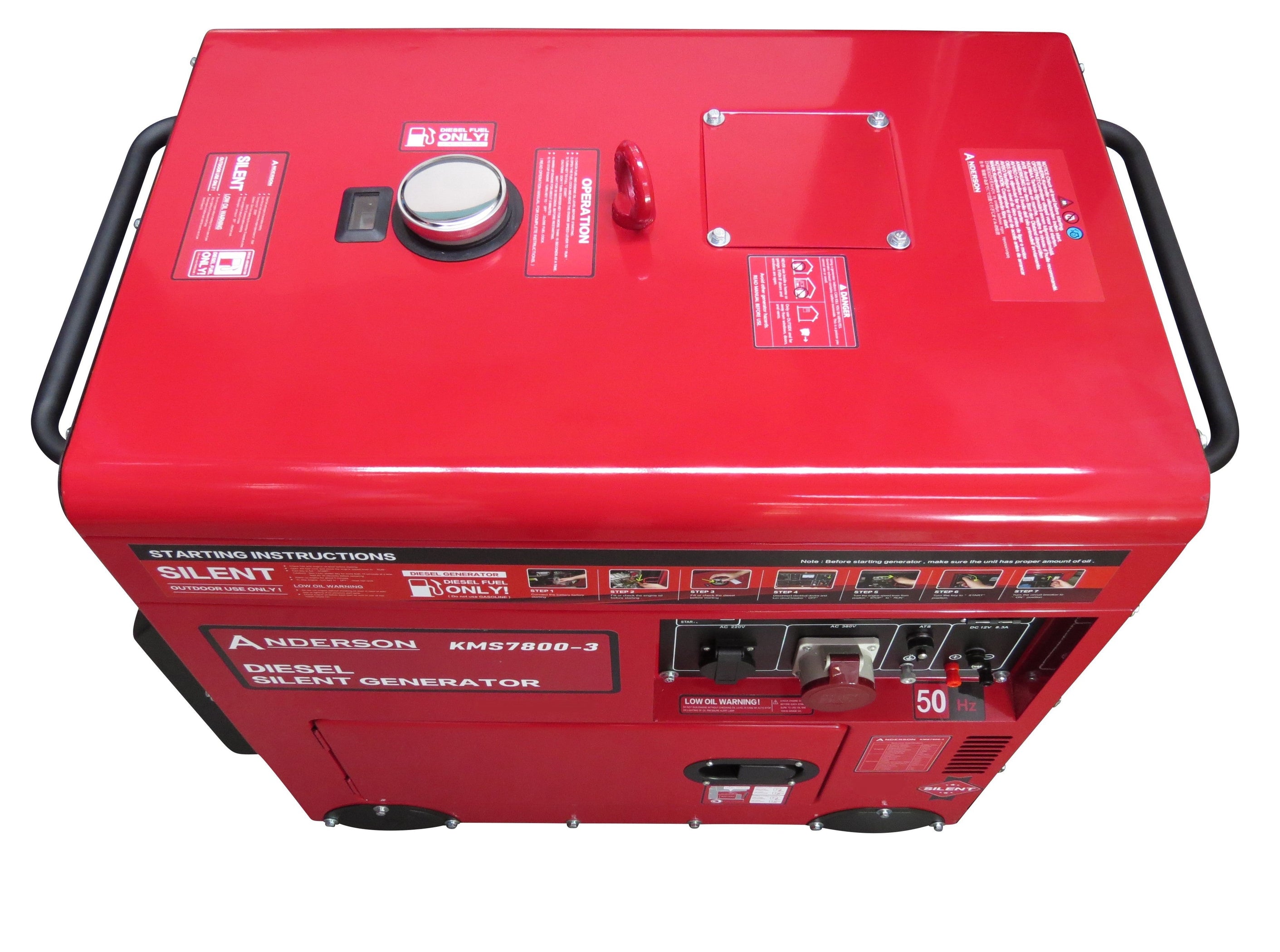 Anderson 7.5kW Silenced Diesel Generator 400v 3 Phase