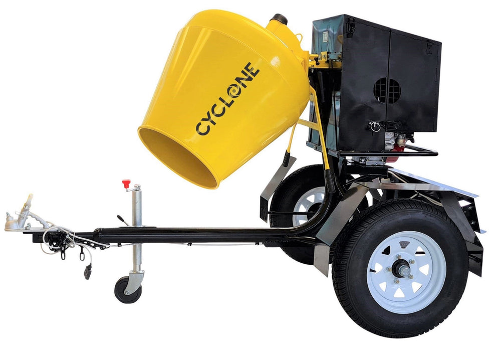 CYCLONE R190 Concrete Mixer Road Towable - Honda Petrol Engine - C2368H - Riequip NZ