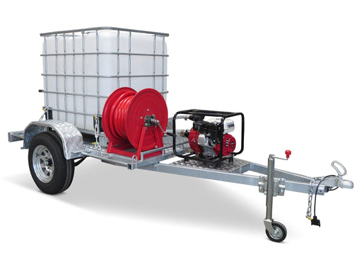 Fire Fighting Trailer 1000L Honda Fireboss Pump + Hose Reel - T8327F - Riequip NZ