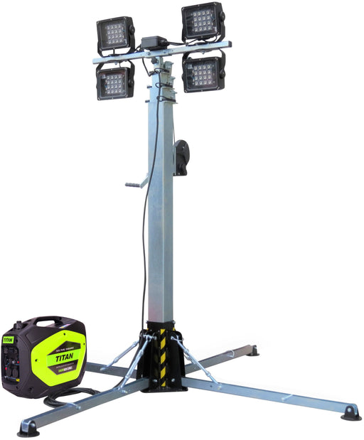 Genmac Scorpius LED Light Tower TM7 + Titan Envirogen 2600i Inverter Generator - L3600FKT - Riequip NZ