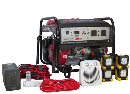 Genpac 7800E 6.5kW Honda Powered Generator + Emergency Backup Kit - G1230JK - Riequip NZ