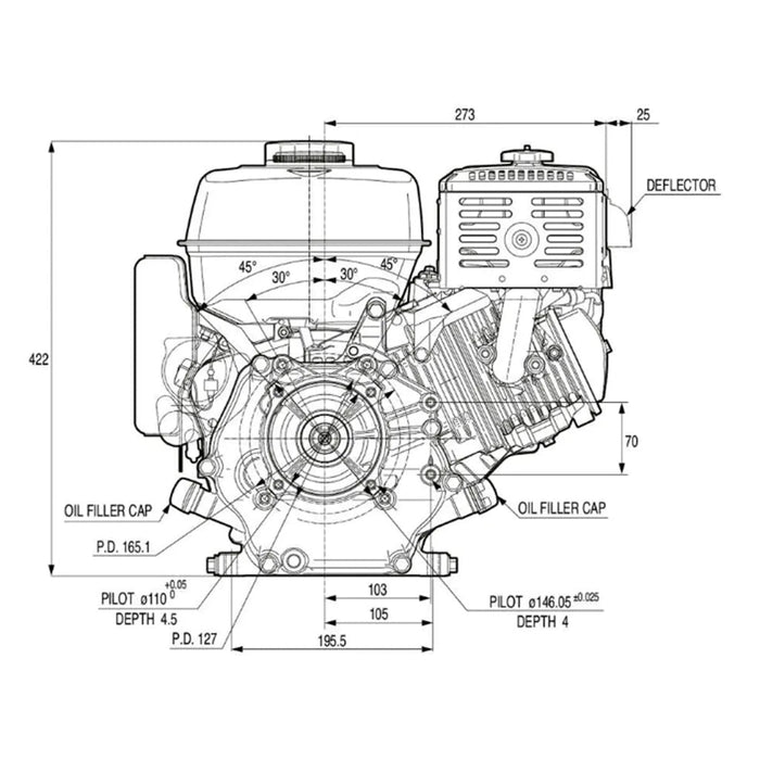 HONDA GX270 Engine Electric Start - E1370F - Riequip NZ