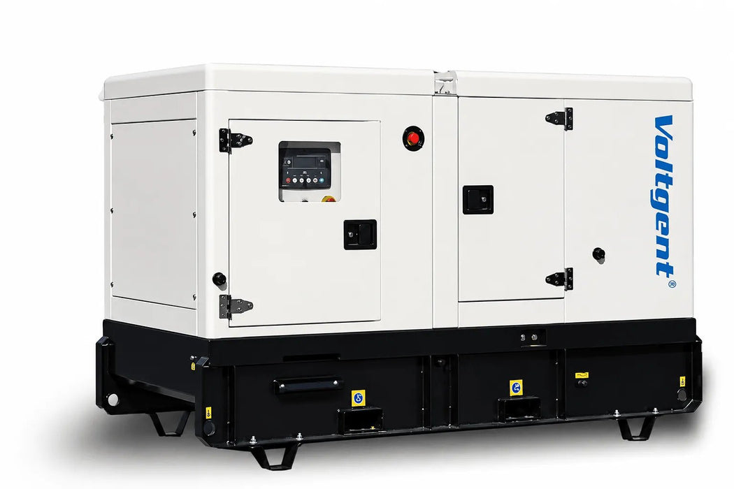 Kubota powered silenced diesel generator, isometric view