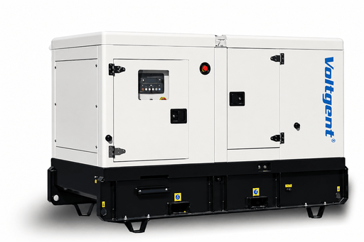 Kubota powered silenced diesel generator, isometric view