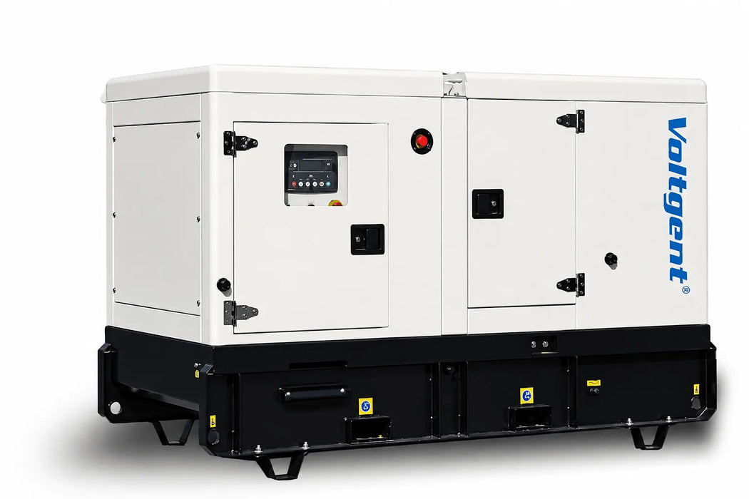 Kubota powered silenced diesel generator, isometric view