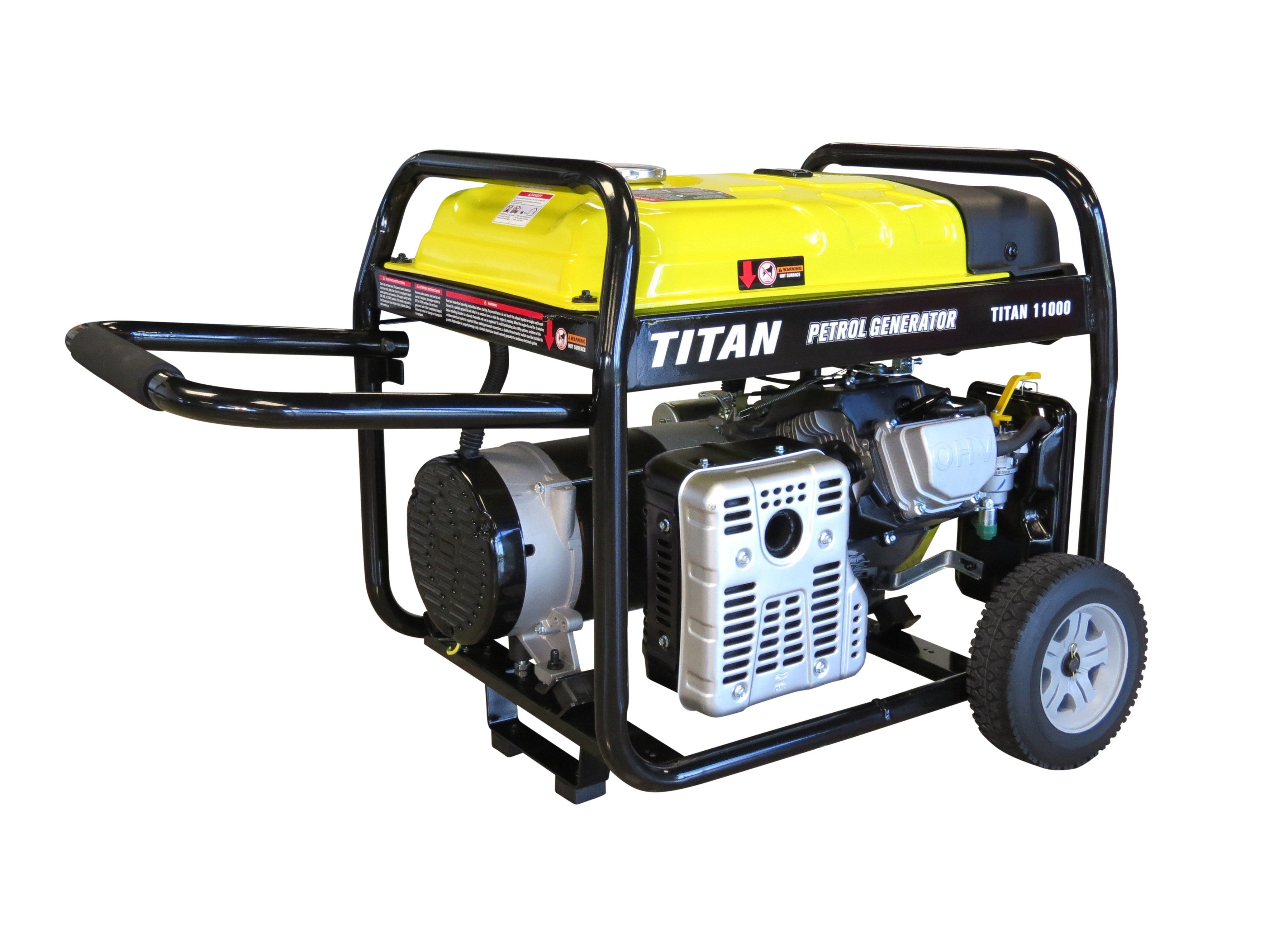 Titan 11000E 10kW Petrol Generator Electric Start & Wheel Kit