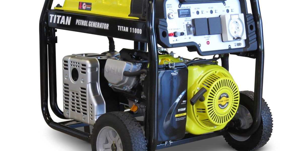 Titan 11000E 10kW Petrol Generator Electric Start & Wheel Kit