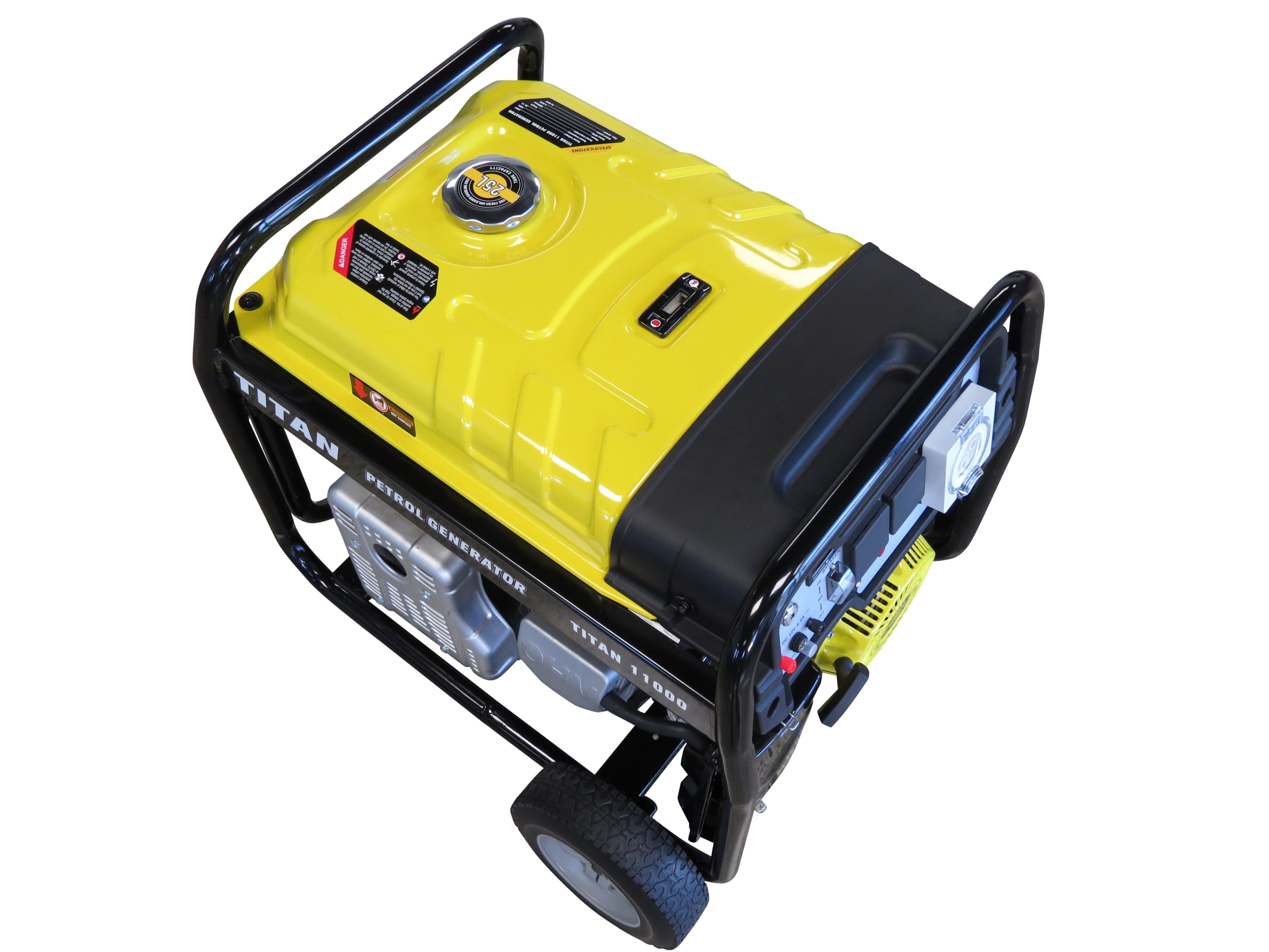 Titan 11000E 10kW Petrol Generator Electric Start & Wheel Kit