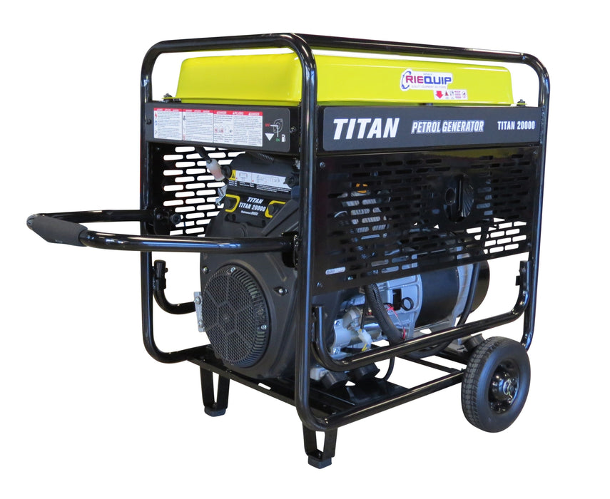 Titan 20000E 18kW Petrol Generator Electric Start and Wheel Kit - G1257G - Riequip NZ