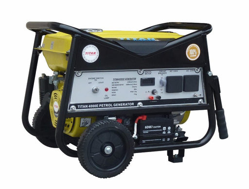 Titan 4000E 3.3kW Petrol Generator - Wheel Kit & El. St - G1212J - Riequip NZ
