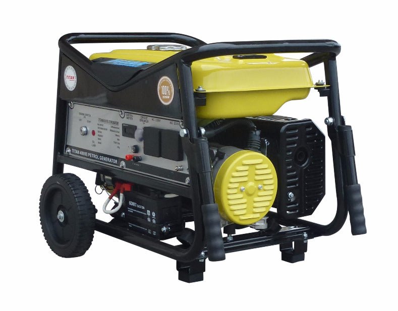 Titan 4000E 3.3kW Petrol Generator - Wheel Kit & El. St - G1212J - Riequip NZ