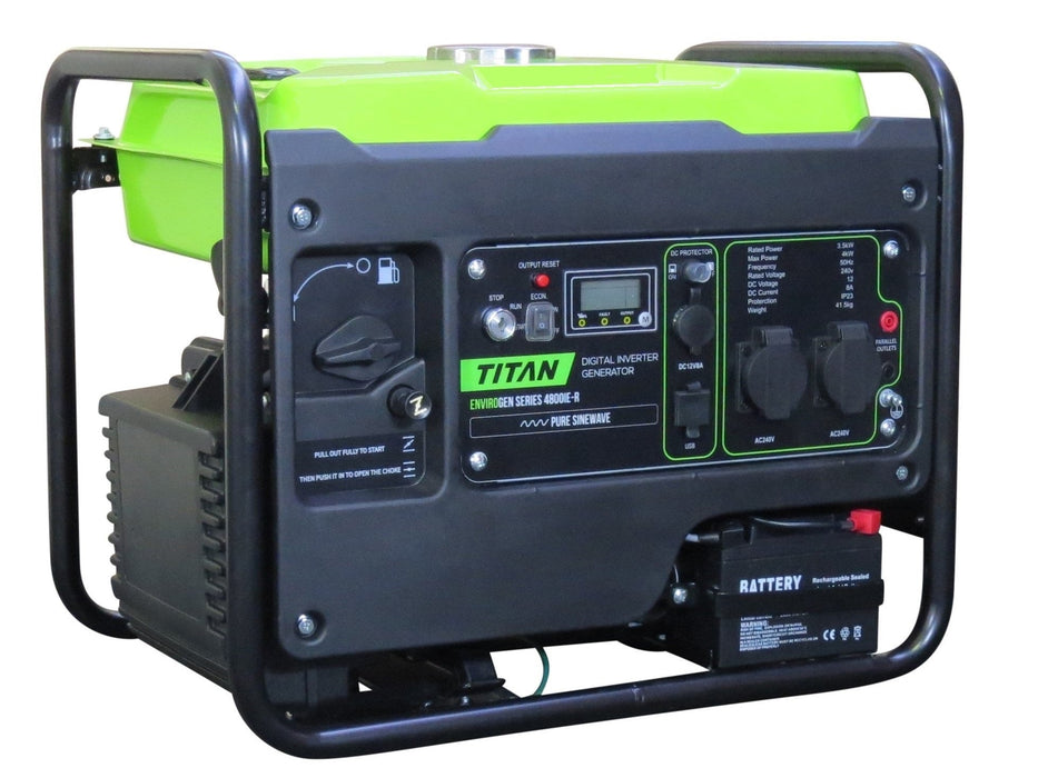 Titan Envirogen 4800IE Inverter Generator Electric Start - G4228G - Riequip NZ