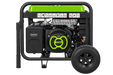Left view of the Titan Envirogen 9000iE generator showing the pull start and operating instructions