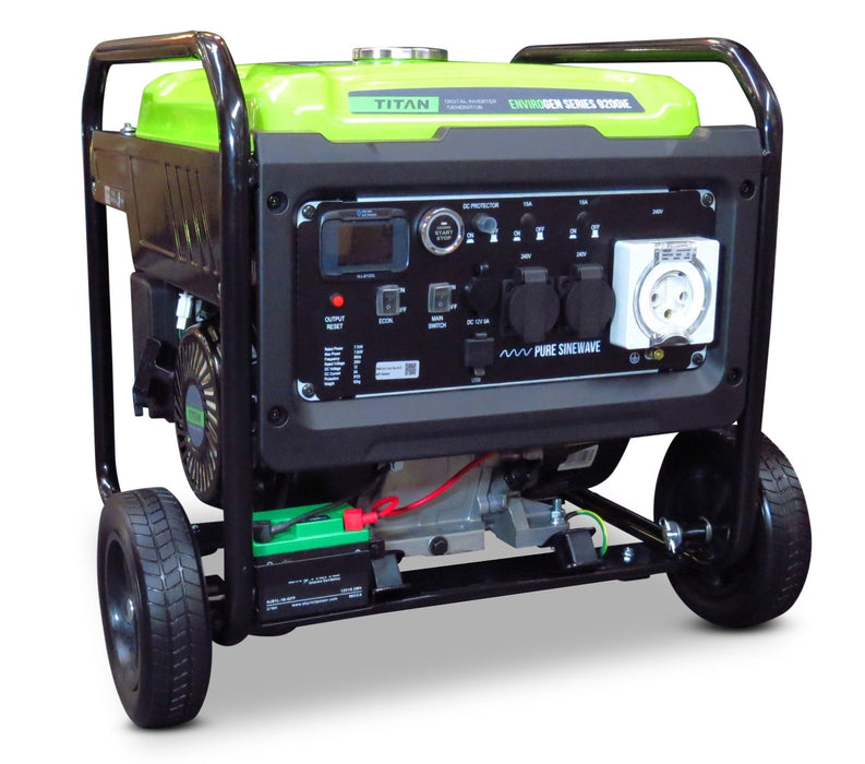 Titan Envirogen 9200IE Inverter Generator, 2 Wire Auto - Start - Incl Wheel Kit - G4236G - Riequip NZ